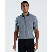 Birdseye Pique Tipped Polo Shirt (Reflecting Pond) Front