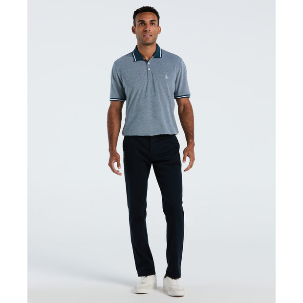 Birdseye Pique Tipped Polo Shirt (Reflecting Pond) Styled