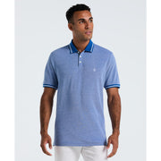Birdseye Pique Tipped Polo Shirt (Classic Blue) Front