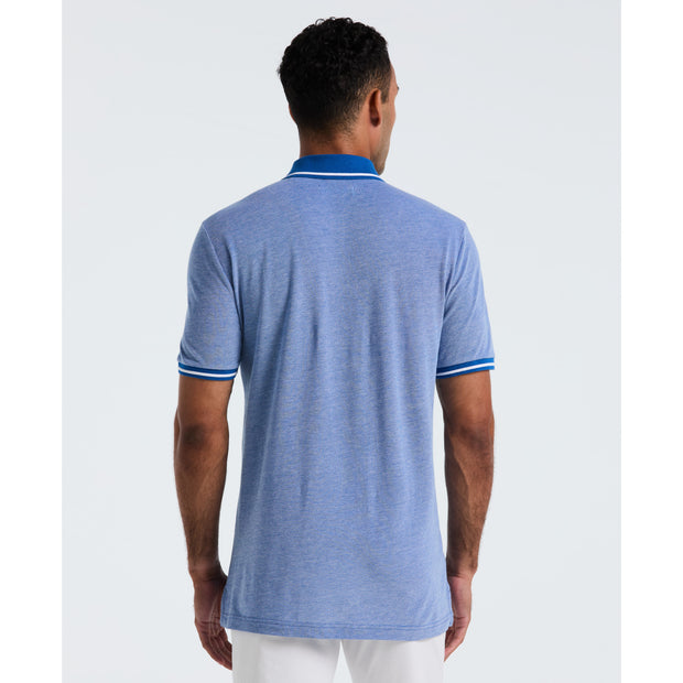 Birdseye Pique Tipped Polo Shirt (Classic Blue) Back
