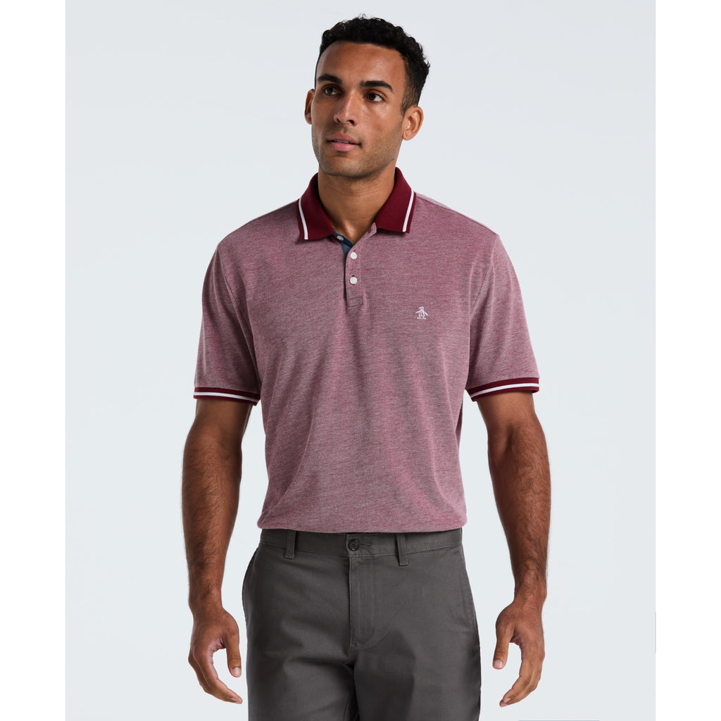 Birdseye Pique Tipped Polo Shirt Cabernet