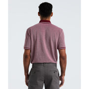 Birdseye Pique Tipped Polo Shirt (Cabernet) Back