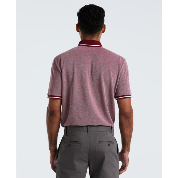 Birdseye Pique Tipped Polo Shirt (Cabernet) Back