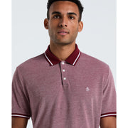 Birdseye Pique Tipped Polo Shirt (Cabernet) Detail