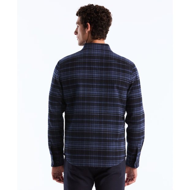 Plaid Flannel Shacket (Dark Sapphire) Back