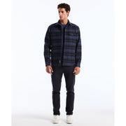 Plaid Flannel Shacket (Dark Sapphire) Styled