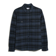 Plaid Flannel Shacket In Dark Sapphire