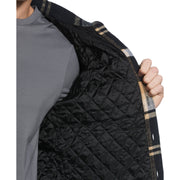 Plaid Flannel Shirt Jacket With Quilted Lining In True Black