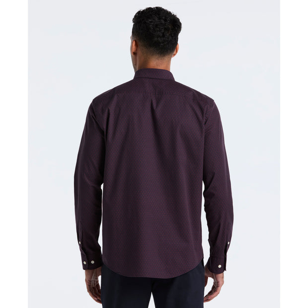 Micro Diamond Print Shirt (Dark Sapphire) Back