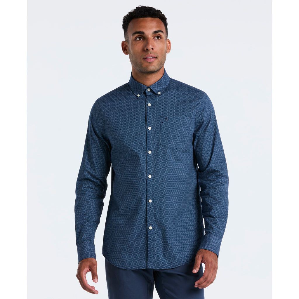 Micro Diamond Print Shirt Sargasso Sea