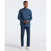 Micro Diamond Print Shirt (Sargasso Sea) Styled