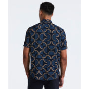 Fan Print Short Sleeve Shirt (Dark Sapphire) Back