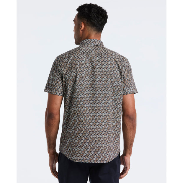 Diamond Geo Print Short Sleeve Shirt (Tigers Eye) Back