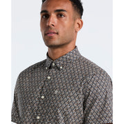 Diamond Geo Print Short Sleeve Shirt (Tigers Eye) Detail