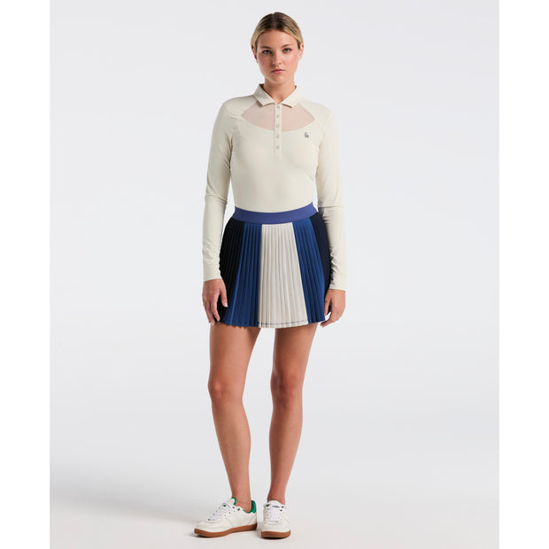 Women's Colourblock Micro Pleated Golf Skort (True Navy)
