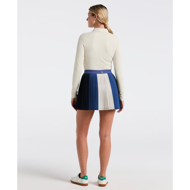 Women's Colourblock Micro Pleated Golf Skort (True Navy)