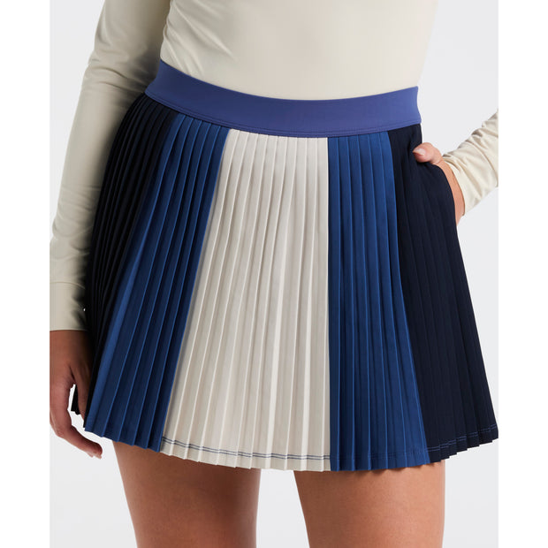 Women's Colourblock Micro Pleated Golf Skort (True Navy)