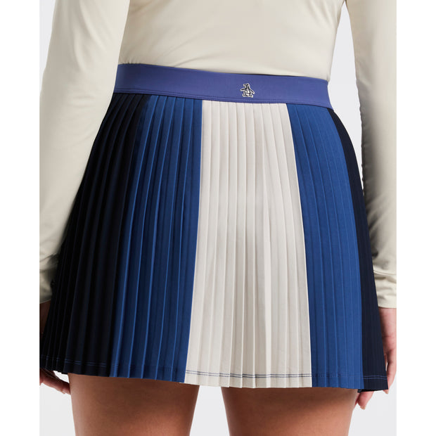 Women's Colourblock Micro Pleated Golf Skort (True Navy)