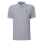 Geometric Print Short Sleeve Heritage Golf Polo Shirt In Quiet Shade