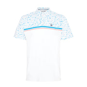 Broken Tees Print Golf Polo Shirt In Bright White