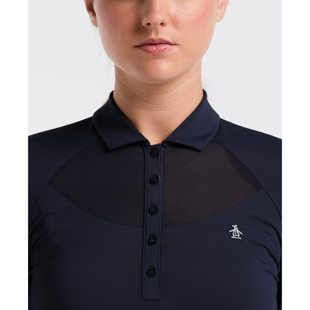 Mesh Yoke Polo In Blue | Original Penguin®