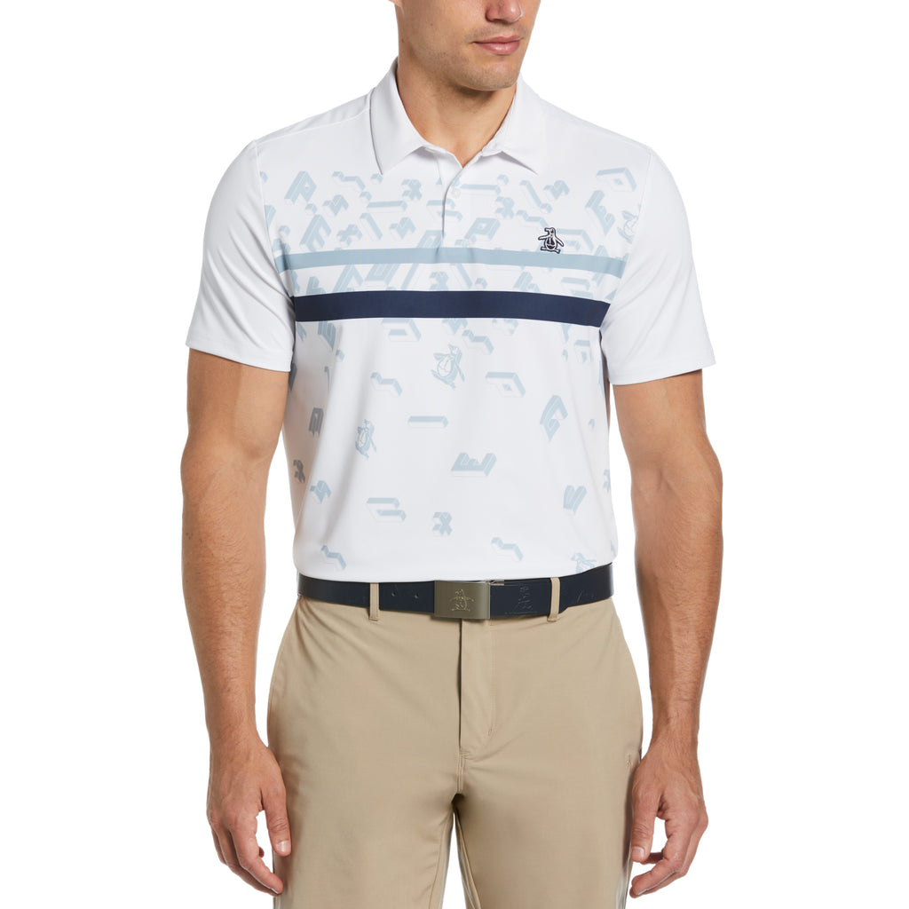 Got Game Engineered Stripe Printed Golf Polo Shirt Bright