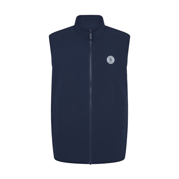 Mixed Media Reversible Fleece Golf Gilet (Black Iris) Flat