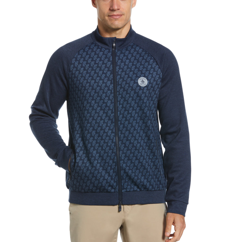 Print Heritage Golf Track Jacket Iris Bijou Heather