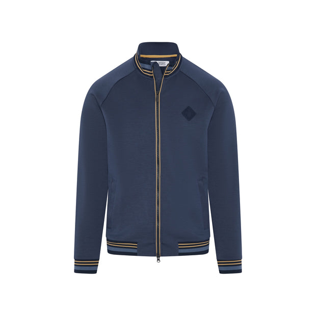 Knitted Track Jacket (Black Iris Bijou Heather) Flat