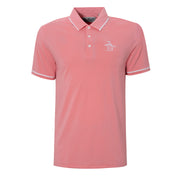 Pete Tipped Golf Polo Shirt In Strawberry Pink