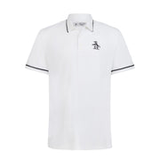 Pete Tipped Golf Polo Shirt In Bright White
