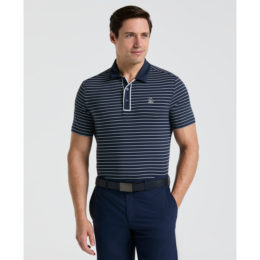 Heritage Stripe Golf Polo Shirt Iris