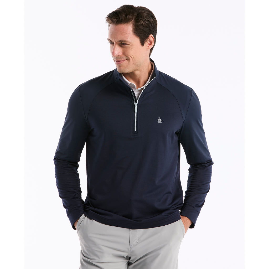 Mixed Media Quarter Zip Golf Pullover Iris
