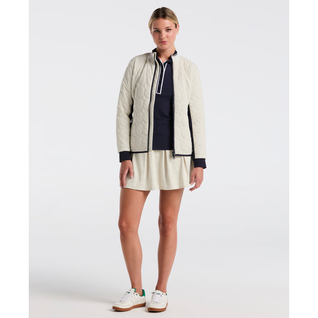 Women's Quilted Golf Puffer Jacket (Silver Birch)