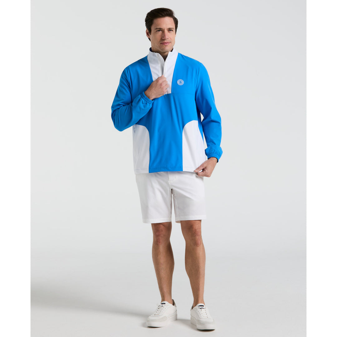 Lightweight 1/4 Zip Colour Block Golf Pullover In Blue | Original