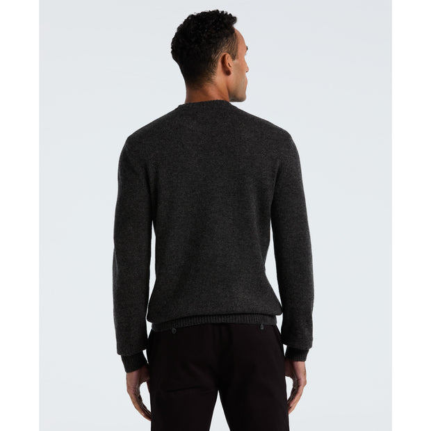 Lambswool Crew Neck Sweater (Dark Charcoal Heather) Back