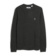 Lambswool Crew Neck Sweater (Dark Charcoal Heather) Flat