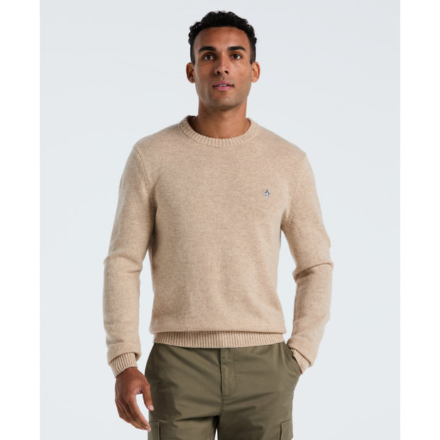 Lambswool Crew Neck Sweater (Birch) Front