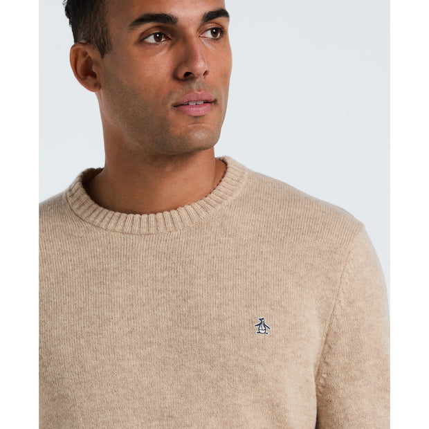 Lambswool Crew Neck Sweater (Birch) Detail