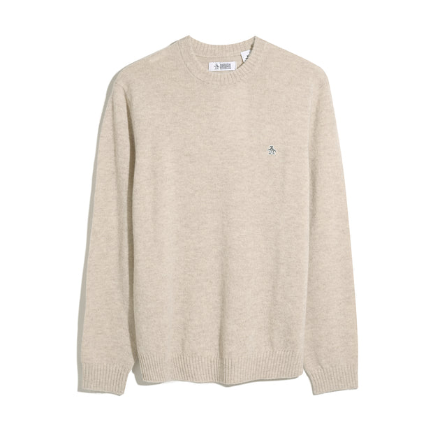 Lambswool Crew Neck Sweater (Birch) Flat