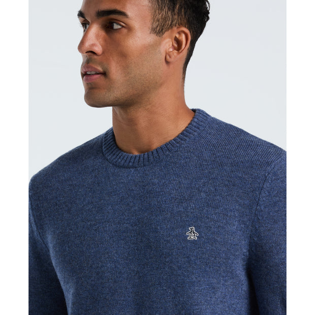 Lambswool Crew Neck Sweater (Sargasso Sea) Detail