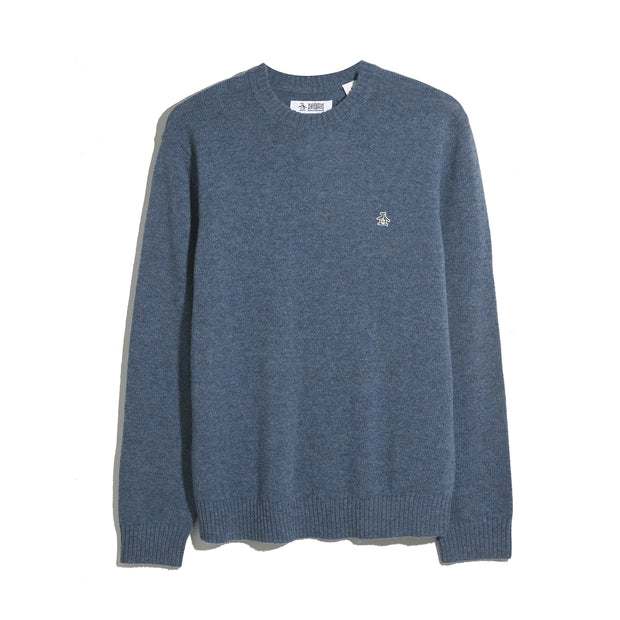 Lambswool Crew Neck Sweater (Sargasso Sea) Flat