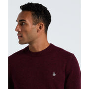 Lambswool Crew Neck Sweater (Cabernet) Detail