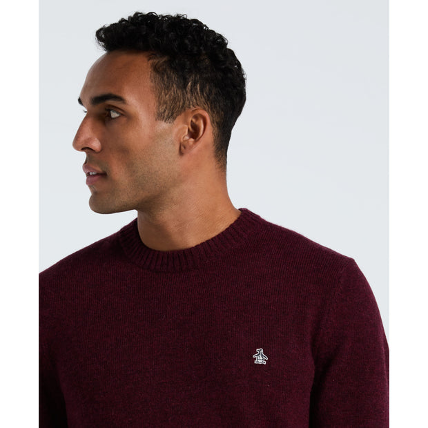 Lambswool Crew Neck Sweater (Cabernet) Detail