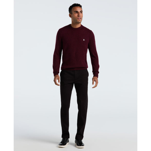 Lambswool Crew Neck Sweater (Cabernet) Styled