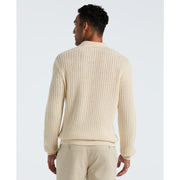 Zigzag Stitch Long Sleeve Sweater Polo (Birch) Back