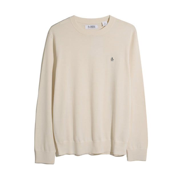 Cotton Crew Neck Sweater (Birch) Flat
