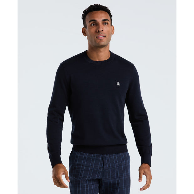 Cotton Crew Neck Sweater (Dark Sapphire) Front