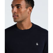 Cotton Crew Neck Sweater (Dark Sapphire) Details