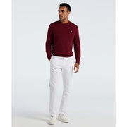 Cotton Crew Neck Sweater (Cabernet) Styled